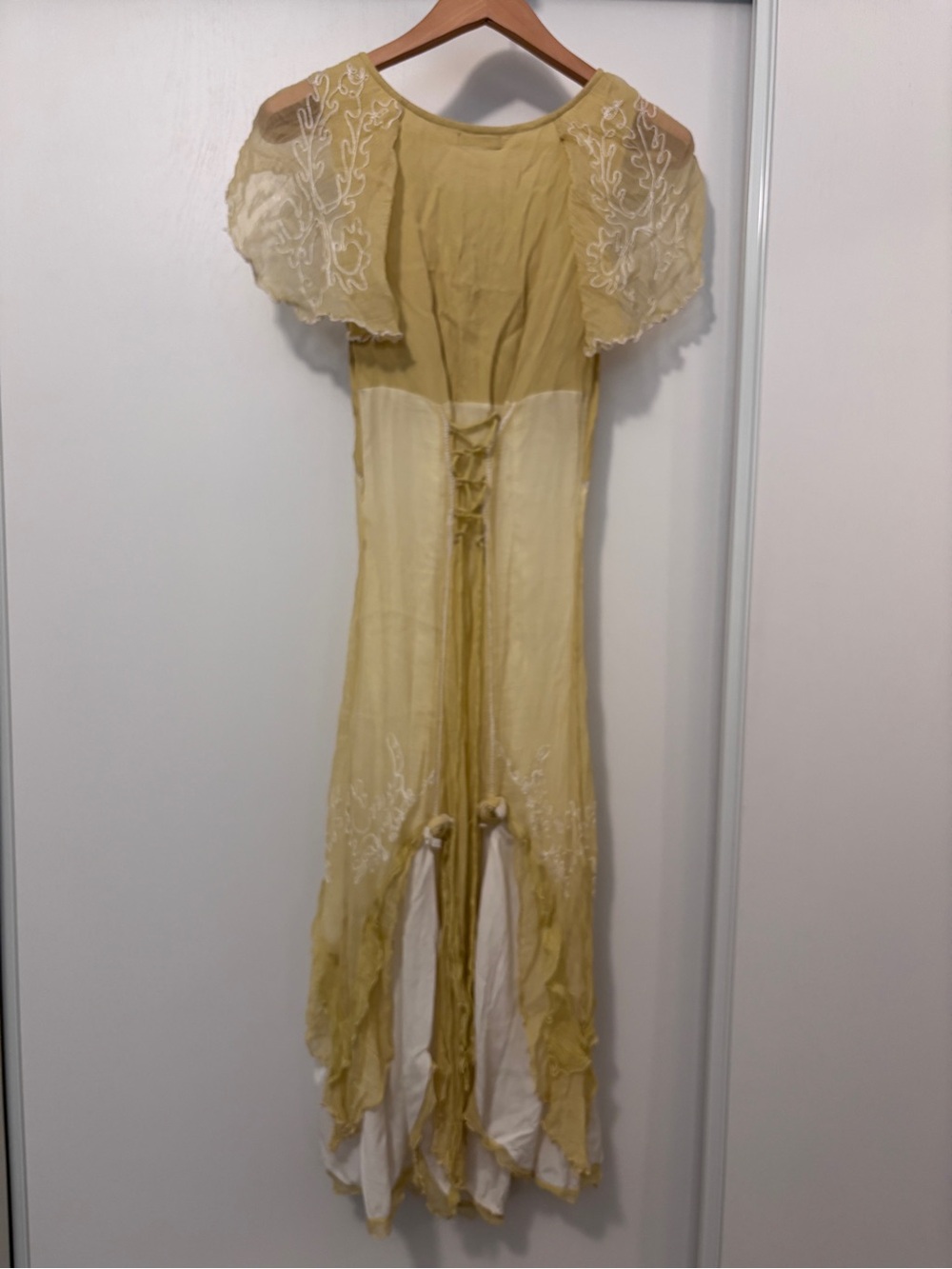 Nataya Edwardian Midi Dress Size S Flutter Sleeves Layers Babydoll Corset Floral - Picture 4 of 16